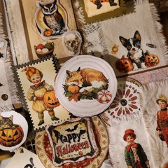 Halloween 2 Small Rub On Transfers Stickers Crafts for Paper Wood Fabric DIY
