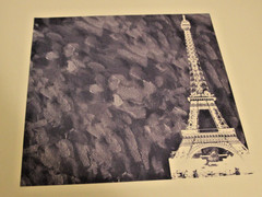 Lot of Paris/France Scrapbook Paper and Stickers. Over 100 items.