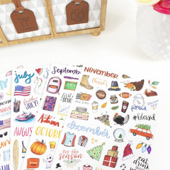 Bloom Daily Planners Holiday Seasonal Planner Sticker Sheets – Vintage Seasonal