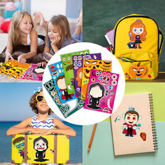 42 Sheets Halloween Stickers for Kids- Make Your Own Characters Mix and Match St