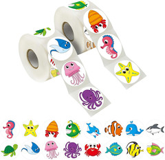 600 round Land Animal Stickers in 16 Designs, Each 1.5″ Diameter