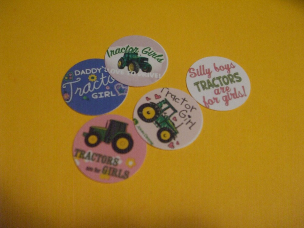 Pre Cut One Inch images TRACTORS ARE FOR GIRLS Free Shipping IN US