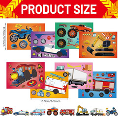 48 Sheets Make Your Own Stickers Kit 8 Designs DIY Transportation Stickers Carto