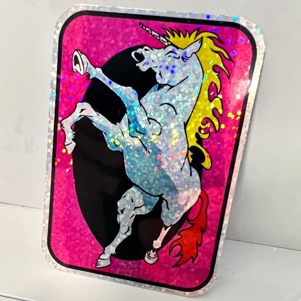 Unicorn Prism Vending Machine Sticker Vintage Reproduction 80s Decal