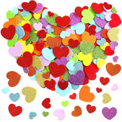 600 Pieces Foam Hearts Stickers, Valentines Day Glitter and Matte Self-Adhesive