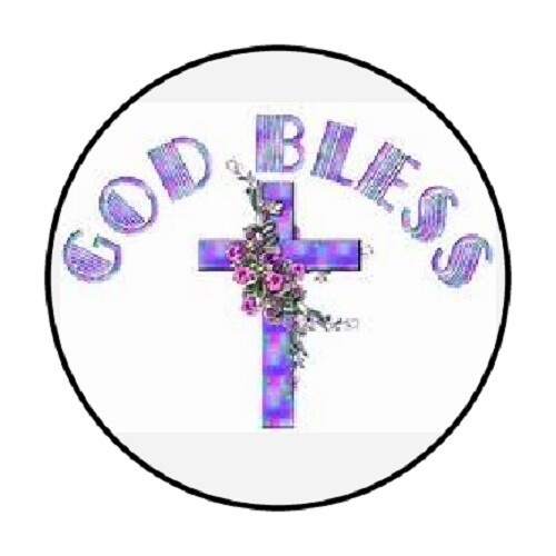 48 God Bless Cross !! ENVELOPE SEALS LABELS STICKERS 1.2″ ROUND