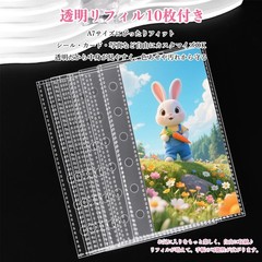 Hueapion Transparent Sticker Book, Girl, Peelable, A7 Size, Mini 6-Ring Sticker