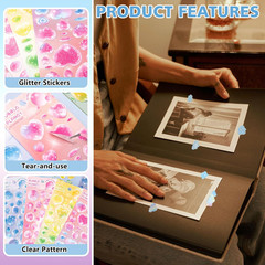 12 Colorful Deco Stickers, Self-Adhesive Kpop Photocard Craft Stickers