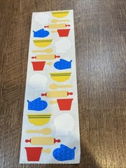 Mrs. Grossman’s Stickers 1 Strip Kitchen Baking Cooking Chefs Tools 1984