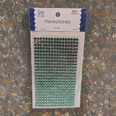 New Love Nicole Green Rhinestone Stickers 5MM Craft Embellishment 384 Count
