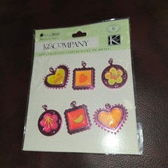 K&Company Scrapbooking Embellishments Lot 8 Packs Brads Metal Art Charms