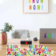 220Pcs / 8 Sheets Capital Letter with Symbols, 3 Inch Self Adhesive Uppercase Al