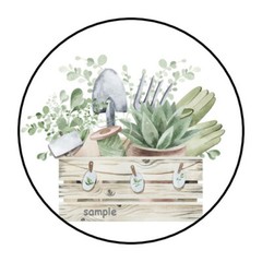 30 GARDENING ENVELOPE SEALS LABELS STICKERS 1.5″ ROUND SUMMER SPRING WATERCOLOR