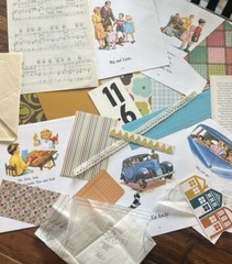 Junk Journal Ephemera Pack, 25+ pieces, Vintage Children’s Books, Dick and Jane