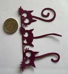 THREE CAT Die-Cuts(3pc)Howling •Kitten•Animal•House-cat•Outside •Feline•Fuzzy•￼