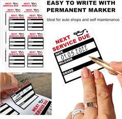 120 PCS Oil Change Stickers Static Cling, 2�2 Inches Next Service Due Stickers F