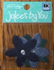Lot #5 – 3 Jolees Mini Ivory White Blue Pink Brown Flowers Scrapbook Felt Gems