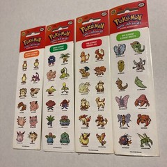 Lot of 4 Pokémon 1999 Sealed Sticker Packs: Normal, Grass, Fire, Bug Elements