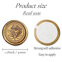 100 Wax Seal Stickers Rose Style Self Adhesive Bronze Envelope Seals for