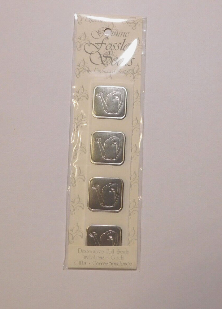 Fossler 24 (6 strips of 4) Vintage Envelope Seals ~Watering Can~ Stickers NIP