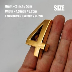 Gold Mailbox Numbers – 2 Inch Address Sign Stickers for Home, Office, Hotel Deco