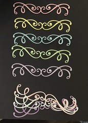 BORDERS Flourish Border Die Cut Embellishments 6 pcs Scrapbook Cards Crafts