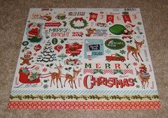 Echo Park/Carta Bella 12×12 Cardstock Element Sticker Sheet ~ Christmas Santa