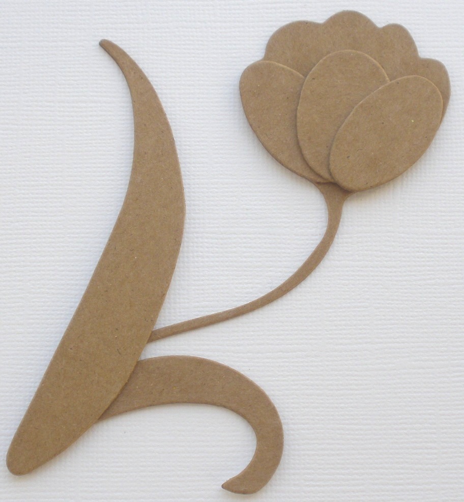 {3} TULiP FLOWER – Bare Unfinished Chipboard Die Cuts – 4 1/2″
