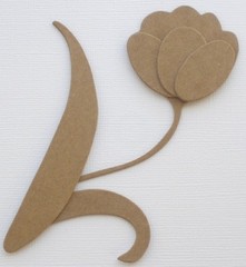 {3} TULiP FLOWER – Bare Unfinished Chipboard Die Cuts – 4 1/2″