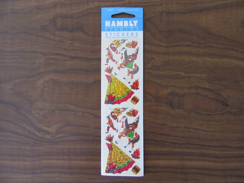 Hambly Studios Prismatic Stickers Native American Family Rare Vintage