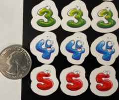 FUNNY FACES NUMBER Stickers (30pc)Smiling•Math•Years•Birthday •School•Dates•Page