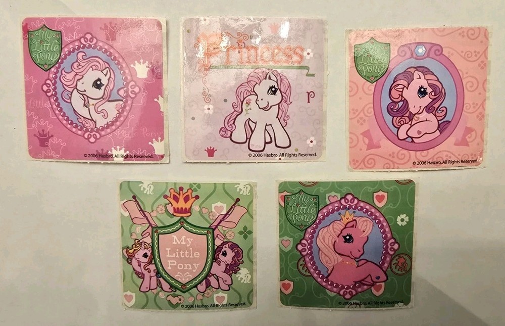 Vintage Smile Makers My Little Pony Stickers Lot of 5 2.5 x 2.5 Inches