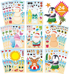 24 PCS Dinosaur Sticker for Kids, Make Your Own Dinosaur Sticker Sheets 12 Desig