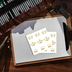 180Pcs Gold Crown Stickers Self-Adhesive Paper Decorative Stickers Waterproof De