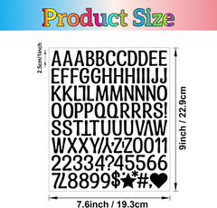 1920Pcs Letter Stickers 20 Sheets Alphabet Stickers 1 Inch Vinyl Self-Adhesive W