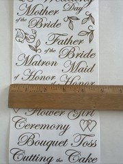 Bride Sticker ROLL NRN Designs Scrapbook Stickers Wedding Titles Gold