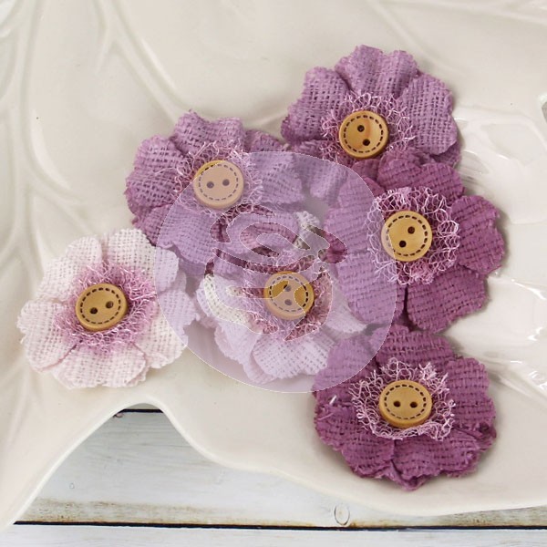 Prima » PRIMMER’S HEATHER » 558376 Beautiful Burlap Flowers