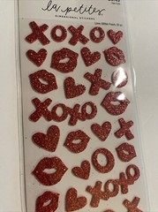 La Petites Dimensional sticker set. XOXO Glitter Foam 30 Pieces New