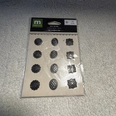 Making Memories 12 Lacy Brads Antique Silver Embellishment Scrapbook Card New