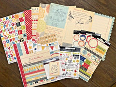 October Afternoon: «Schoolhouse» 1,2,3’s – 8×8 Paper Pads + Embellishments