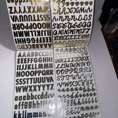 American Craft Thickers Sticko Alphabet Stickers Silver, Gold, Black Lot of 12