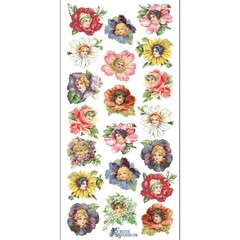 Violette Stickers – Flower Petal Ladies – 1 Victorian Sticker Sheet – Crafts