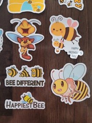 STICKERS x 10 Honey Bee Positive Apiculture Beehive Cartoon Sticker BEH3