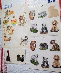 24 Mix Lot Rare Vtg Orig Cat Dog Stickers 1983 Hallmark Panda Koala Rabbit Sheep