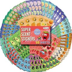 68 Sheets Colorful Scented Scratch & Sniff Stickers with 17 Food & Floral Scents