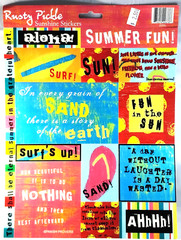 Rusty Pickle Cardstock Stickers Summer Fun Surfs Up Aloha 8.5×11 RARE Scrapbook
