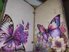 Butterfly And Flowers Junk Journals Small Scrapbook USA Seller
