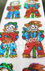 HAMBLY STUDIOS STICKERS PRISMATIC / GLITTER COLORFUL SCARCROWS FARM VINTAGE RARE