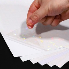 12x8in Holographic Laminate Sheets 6Pcs Sticker Paper Flower Pattern