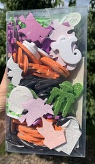 Halloween Foam Craft Stickers 100+Total-Bats/Pumpkins/Skeletons/Bat/Witches Hats